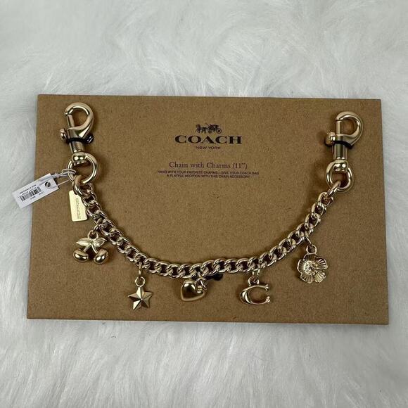 Coach Accessories - COACH Gold Swagger Chain With Charms In Gold CAX00 NWT